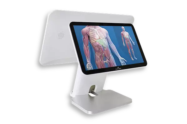 Doctor drawing using the drawing board on the screen
